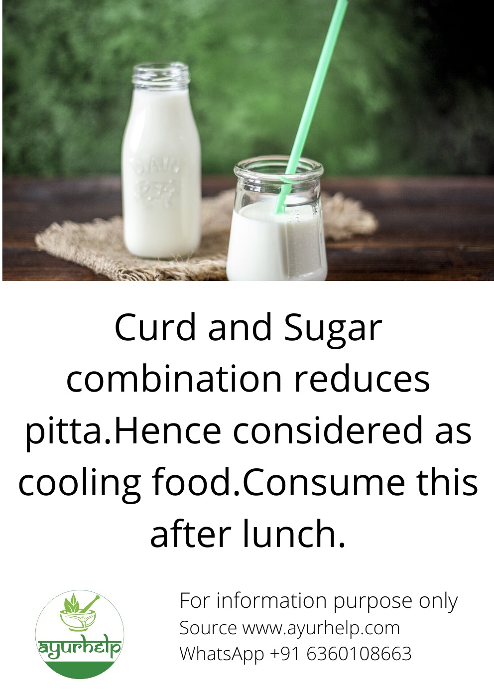 Ayurveda Health Benefits of Curd / Dahi /Yogurt